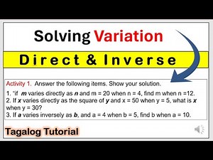 [Tagalog] Solvi Direct and Inverse Variation #directvariation #inversevariation #math9