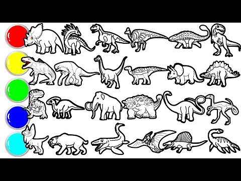 Draw 24 Amazing Dinosaurs & Prehistoric Animals in 58 Minutes! Triceratops, Amargasaurus,Allosaurus