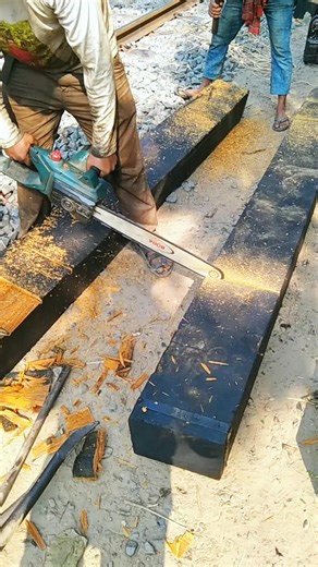 See jow the chainsaw machine is cutting sleeper #viralreels #fbreels #reelsvideo #reelviral | Rifat Ahmed | Facebook