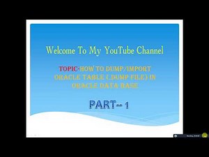 How To Dump / Import Oracle Table in Oracle Database.