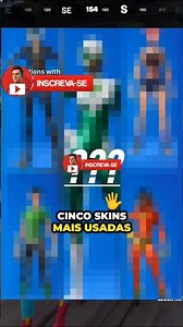 5 SKINS MAIS USADAS NO FORTNITE!!!⭐️💣 #fortnite #fortniteclips #fortnitebr