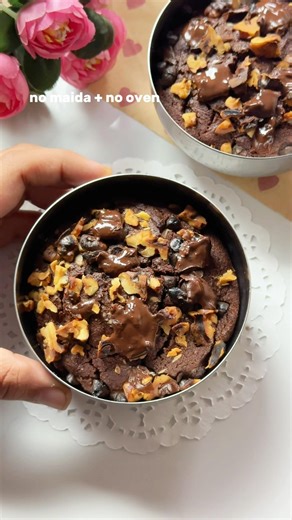 #egglesskadhaibakes - whole wheat walnut brownies - no oven & no maida!⭐️(recipe in the description)
