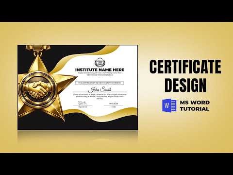 How to make a Certificate in Microsoft Word | Certificate Design | MS Word Tutorial