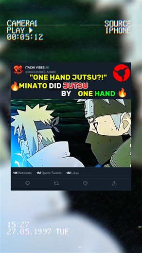 Minato's One Hand Signe JUTSU ⚡🔥 #naruto #shorts