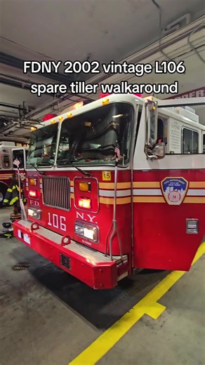 FDNY Ladder 106 2002 spare tiller walkaround #NYC #FireTruck #FDNY #tiller #firehouse