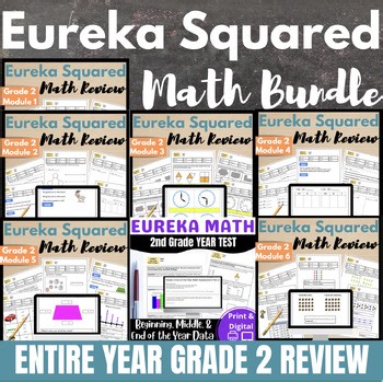 FULL YEAR {Eureka} SQUARED Math Grade 2 Review Packets Back to School
