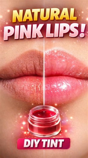 Natural Pink Lips Tint at Home!💋 #lipcare #beautyhacks