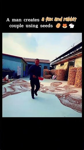 A man creates a fox and rabbit couple using seeds 🥔🦊🐇