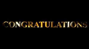 Download Congratulation text gold effect animation with black screen for free