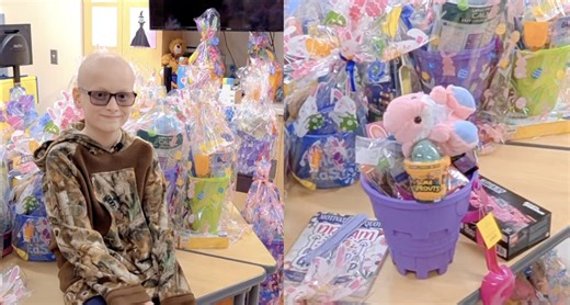 Young Boy with Cancer Delivers 124 Gorgeous Easter Baskets to Kids in Hospitals After Fundraising $2,000