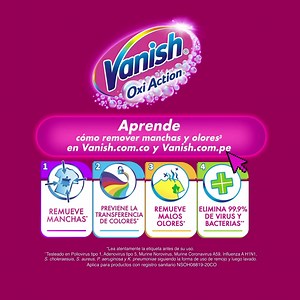 ¡Con una cucharada de Vanish remueves malos olores!👔 ¡Utiliza una cucharada de Vanish polvo en todos tus lavados para remover hasta las manchas más difíciles y los malos olores de tus prendas!👗 Conoce más en nuestra página web https://www.vanish.com.co/ | Vanish Colombia