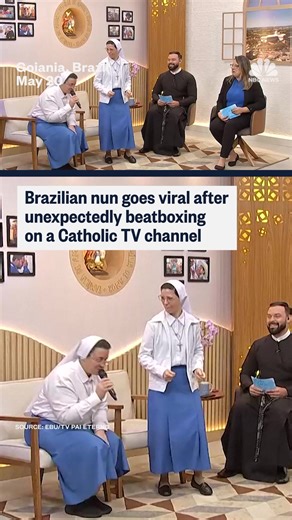 45M views · 1M reactions | A nun goes viral after unexpectedly beatboxing on television. | NBC News | Facebook
