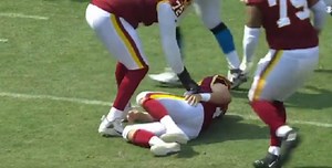 WFT QB Ryan Fitzpatrick Leaves Game With Hip Injury After Getting Absolutely Crushed In The Backfield