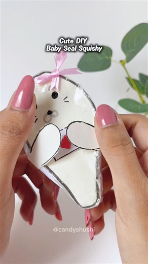 DIY Baby Seal Squishy❤️🩵😱#drawing craft #asmr #trending #viral