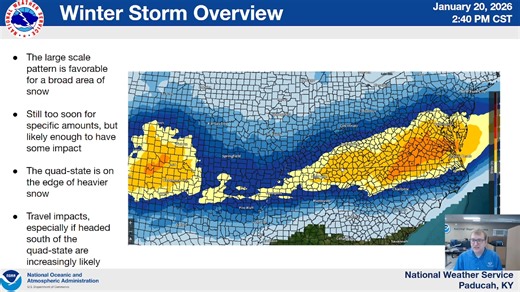 Light frozen precip tonight, and then still watching a potential snowstorm for this weekend. Video update from NWS Paducah. Graphics will be included in a second post coming up shortly. | US National Weather Service Paducah Kentucky