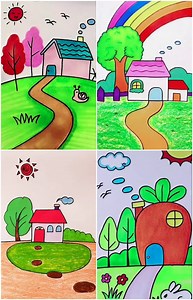 53K views · 2.5K reactions | Simple house with nature drawing and coloring | Kidpid | Facebook