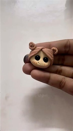 Making a cute doll face from clay part 1