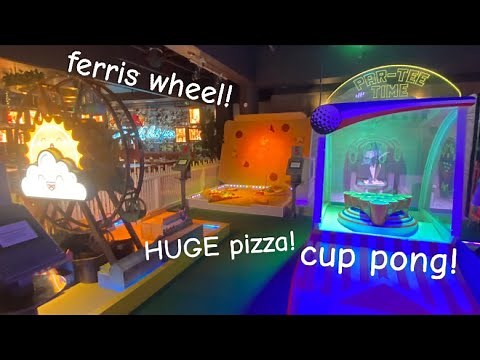 the COOLEST mini golf course!! Holey Moley in San Antonio