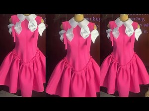 How To Cut And Sew This Trendy Gathers Gown with Basque And Collar