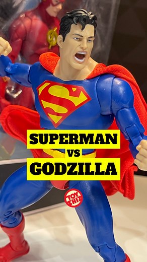 SUPES vs GOD-Z! Spring 2025! Around 12in Tall Godzilla. Bendy wire Tail. Supes Crisis Body. #mcfarlane #mcfarlanetoys #supermanvsgodzilla #toyshiz #toyfair #toyfair2025 | Toy Shiz