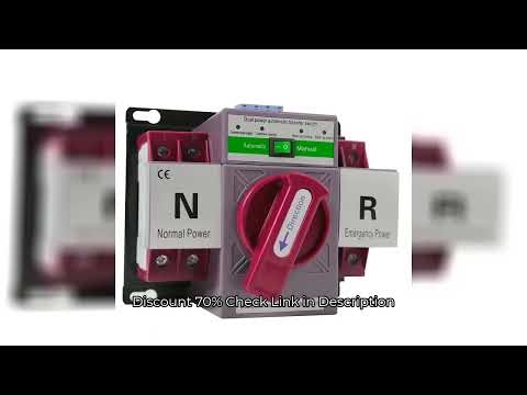 2P 63A Dual Power Automatic Transfer Switch, AC110V, Plastic & Red Copper, Toggle Control Converts B