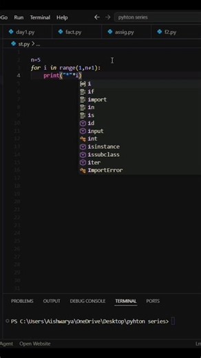 #PatternProgram 🔥🤖🤯#Coding #Python #programming