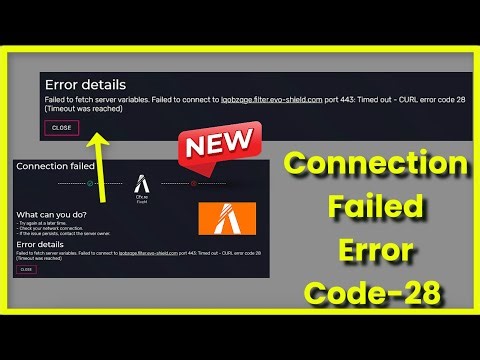 FiveM - Connection Failed - Failed To Fetch Server Variables - CURL Error Code 28 - Fix