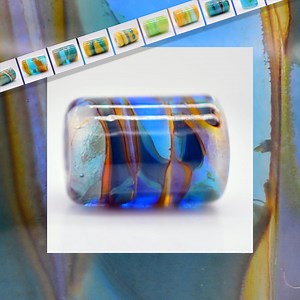 Glass Lampwork Bead, Large Hole Cylinder, Multiple Options - Etsy