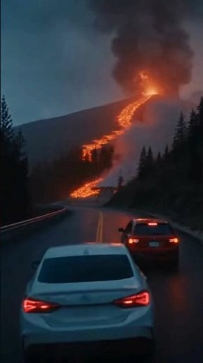 Lava Burns Cars on the Road 🌋🔥 | Shocking Volcanic Eruption Caught on Camera