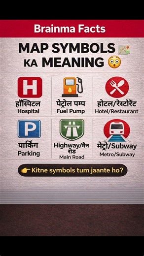 MAP के इन चिन्हों का मतलब क्या होता है? 🤔 | Map Symbols Explained in Hindi