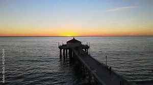 Manhattan Beach Pier Sunset by the ocean