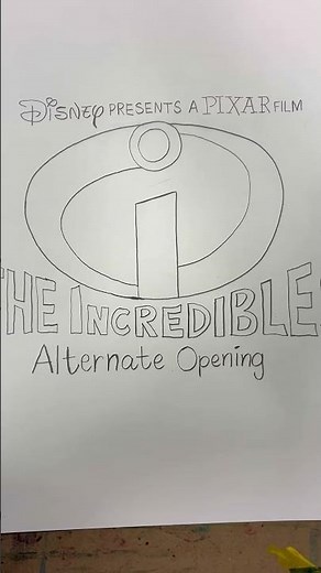 The Incredibles Alternate Opening Logo with Sketch Drawing #theincredibles #pixar #disney