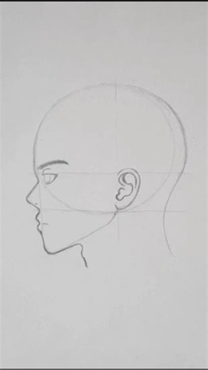 Side View Head Drawing Tutorial (Profile View) #shorts #animeeart #sketch #drawing