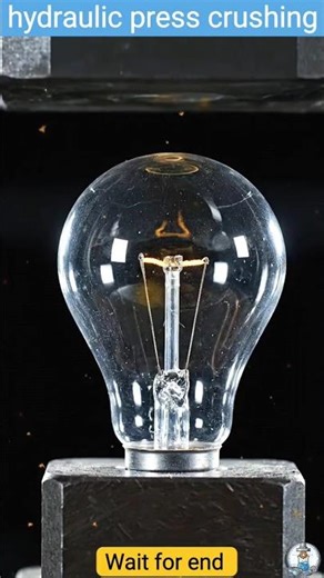 The LOUDEST Glass Crunch! 💥 Hydraulic Press vs Light Bulb #shorts