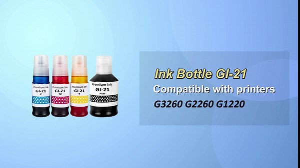 GI-21 GI21 G3270 G3290 Ink Refill Bottles Compatible for Canon G3270 G3290 G3260 G2260 G3272 G4280 G4270 G1220 G1230 G2270 Printer ( 4 Pack, BK/C/M/Y )