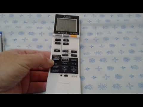 Setting time and date on a Mitsubishi air conditioner remote control. Model number MSZ-GL35VGD