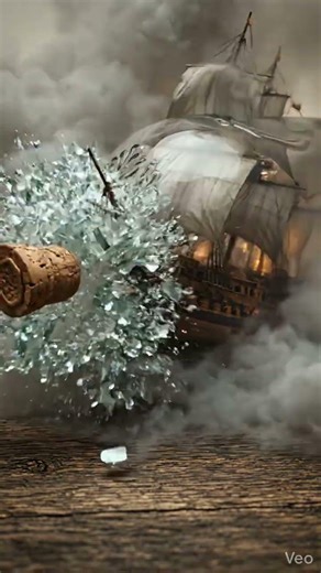 Ship in a Bottle (Naval Theme)| Antique glass bottle containing a detailed 18th-century battleship.