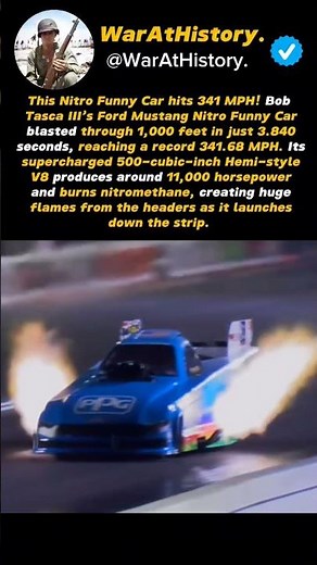 11,000 HP Nitro Funny Drag Racing car. #nascar #f1 #motorsport #usa