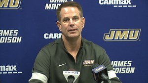 Head Coach Curt Cignetti and players Cole Johnson and Mike Greene speak to the media after the Dukes earned the No. 3 seed for the FCS playoffs. | JMU Football