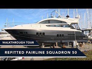 Fairline Squadron 50 Walkthrough Yacht Tour - Stunning Complete Interior and Exterior Refit