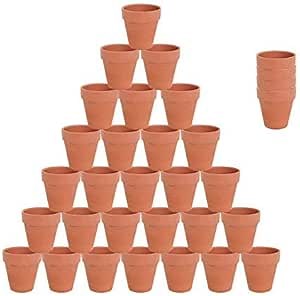 32PCS Small Ceramic pots - 2.16 inches Small Clay pots Cactus pots Juicy pots - Very Suitable for Plants, Crafts, Ground Pot planters