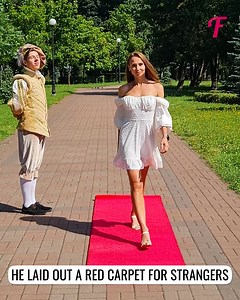 98K views · 1.5K reactions | A guy laid out a red carpet in front of strangers and they acted like celebrities | Tips & Tricks | Facebook