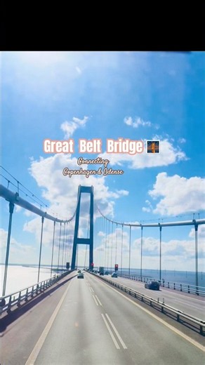 Breathtaking drive across Denmark’s iconic Great Belt Bridge 🇩🇰🌉 #shorts