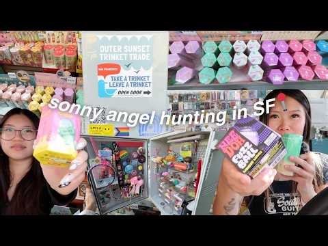 SONNY ANGEL HUNTING IN SAN FRANCISCO | sunset trinket trade, sonny angel unboxing, and more