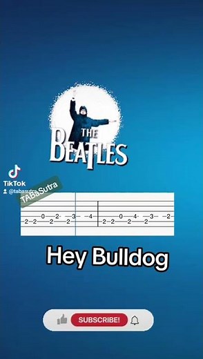 Guitar (Hey) Bulldog {Easy Tutorial Tabs} The Beatles