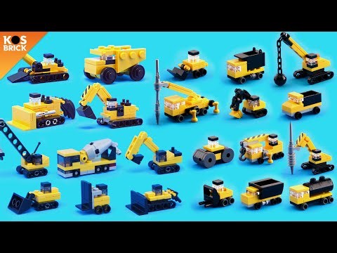 Lego Construction Mini Vehicles Compilation - Part 5-8 (Tutorial)