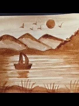 coffee painting for beginners |step by step tutorial