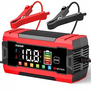 HUSGW 12V 10A Car And Motorcycle Battery Charger Color Screen Digital Display Lead-Acid Battery Repair Activation Charger Lithium Battery Universal - Walmart.com