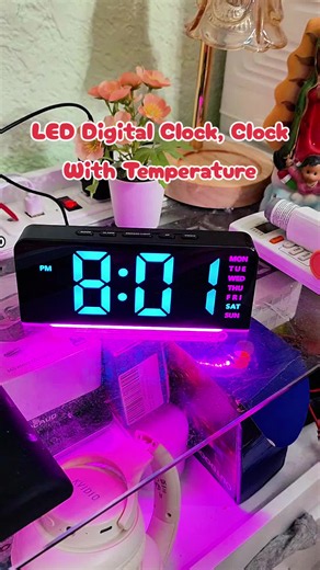 LED Digital Clock, Clock With Temperature, 1 Count Multifunctional Date and Temperature Display Desktop Electronic Clock, Digital Alarm Clocks, Digital Clocks For Bedrooms, Decorative for Living Room, Bedroom and Office #ledalarmclock #ledclock #digitalalarmclock #tiktokshopstokup #tiktokshopcreatorpicks