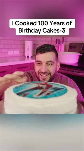 I Cooked 100 Years of Birthday Cakes-3 #viral #fyp